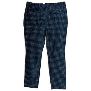 Gap Womens 6 Black Polka Dot Signature Skinny Ankle Pant Stretch Mid Rise Comfy